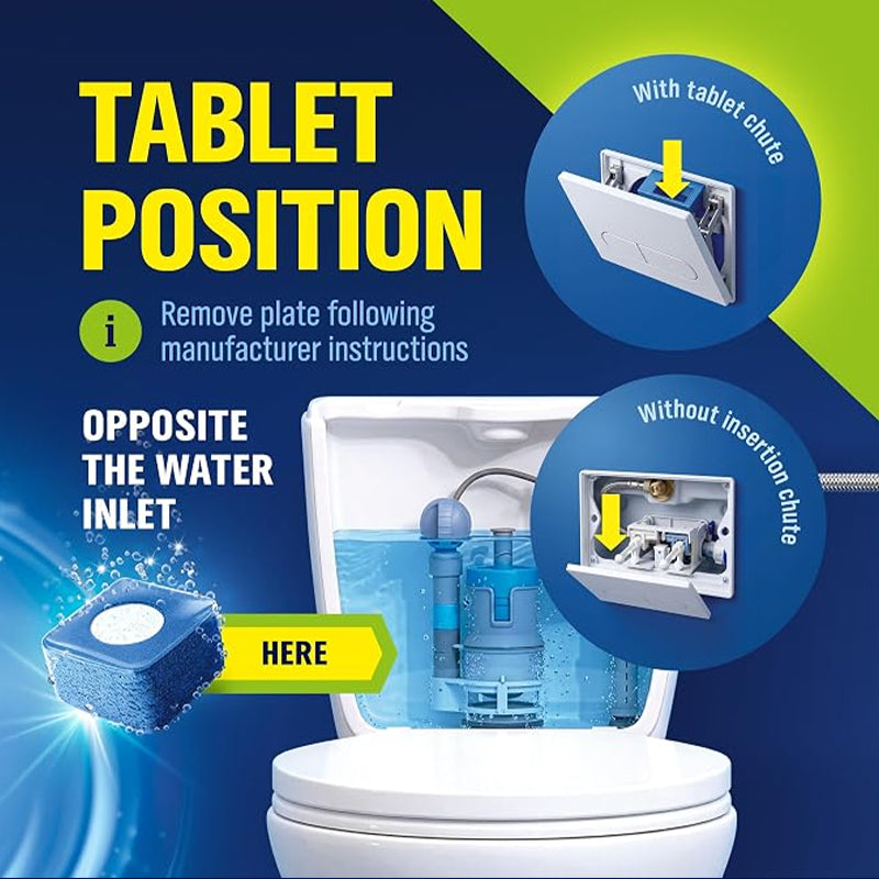 2 in 1 Stortbak Tabs WC Reiniger Ontkalker – Blauw Water 40 stuks